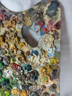 PALETTE de PEINTRE, ancienne palette Recto Verso peintre, du relief, tableau ancien