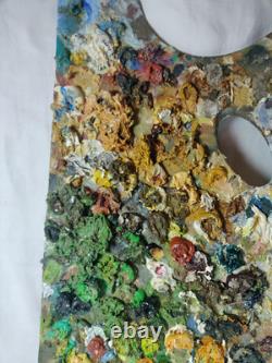 PALETTE de PEINTRE, ancienne palette Recto Verso peintre, du relief, tableau ancien