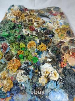 PALETTE de PEINTRE, ancienne palette Recto Verso peintre, du relief, tableau ancien