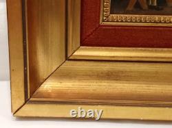 Paire De Tableaux Anciens Huile Sur Bois Scenes Taverne Medieval