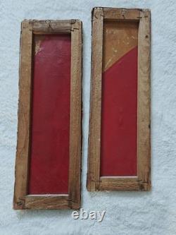 Paire d'anciens tableaux Huile sur toile 50 x 16cm signé A. Company Vue Venise
