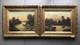 Paire de tableaux anciens PAYSAGES DE RIVIÈRE Signés Fort ou Fori Éc. Italienne
