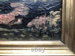 Paire de tableaux anciens PAYSAGES DE RIVIÈRE Signés Fort ou Fori Éc. Italienne