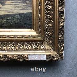 Paire de tableaux anciens PAYSAGES DE RIVIÈRE Signés Fort ou Fori Éc. Italienne