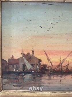 Paire de tableaux peintures anciens signés Malfroy marine