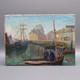 Paolo Vetri Tableau Ancien Marine Port Huile Sur Toile Sign&eacute;e Voiliers P&ecirc;cheurs