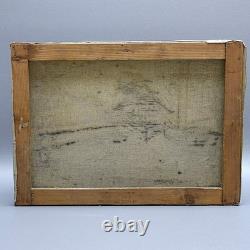 Paolo Vetri Tableau Ancien Marine Port Huile Sur Toile Signée Voiliers Pêcheurs