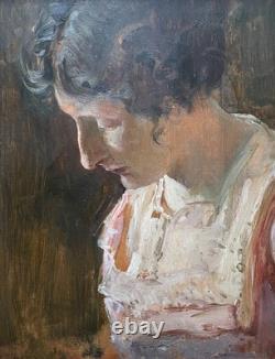 Paul-Albert LAURENS (1870-1934), portrait de femme, tableau ancien, peinture
