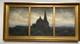 Paysage Triptyque Village &Eacute;glise Sign&eacute; Alfred DEFIZE Tableau Ancien Huile Belge