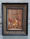 Peinture 19ème Tableau ancien signé Scène de taverne Auberge Fumeurs de pipes