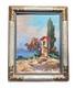 Peinture Ancienne Huile Provence Paysage Arbres Tableau Encadré Signé