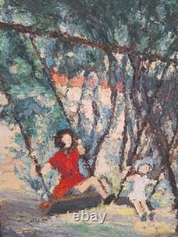 Peinture Ancienne Huile Scène De Vie D'enfants Dans Un Jardin Tableau Encadré Peinture Ancienne Huile Scène De Vie D'enfants Dans Un Jardin Tableau Encadré
