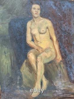 Peinture Ancienne Huile Sur Toile Scène De Genre Portrait Femme Tableau
