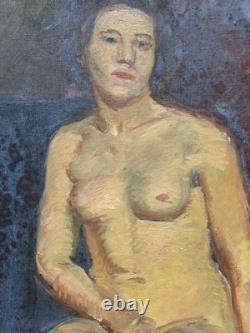 Peinture Ancienne Huile Sur Toile Scène De Genre Portrait Femme Tableau