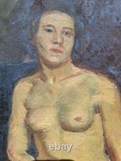 Peinture Ancienne Huile Sur Toile Scène De Genre Portrait Femme Tableau