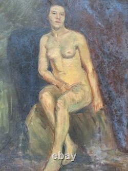 Peinture Ancienne Huile Sur Toile Scène De Genre Portrait Femme Tableau