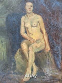 Peinture Ancienne Huile Sur Toile Scène De Genre Portrait Femme Tableau