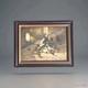 Peinture Ancienne Huile Sur Toile sc&egrave;ne rurale et animal Poules Et Coqs Tableau