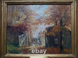 Peinture Ancienne Huile paysage impressionniste Tableau Maurice Proust