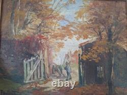 Peinture Ancienne Huile paysage impressionniste Tableau Maurice Proust