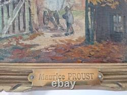 Peinture Ancienne Huile paysage impressionniste Tableau Maurice Proust