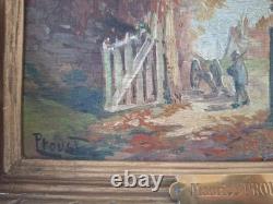 Peinture Ancienne Huile paysage impressionniste Tableau Maurice Proust