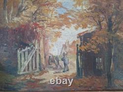 Peinture Ancienne Huile paysage impressionniste Tableau Maurice Proust