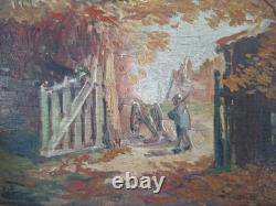 Peinture Ancienne Huile paysage impressionniste Tableau Maurice Proust
