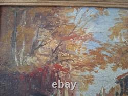 Peinture Ancienne Huile paysage impressionniste Tableau Maurice Proust