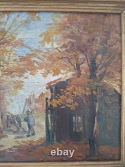 Peinture Ancienne Huile paysage impressionniste Tableau Maurice Proust