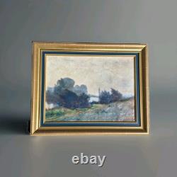 Peinture Ancienne Paysage Arbres Nature Tableau Encadré Signé