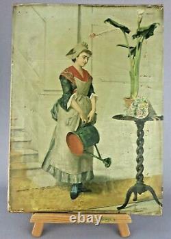 Peinture Ancienne Tableau Hst De Auguste Serrure 19eme Siecle A Restaurer Femme
