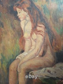 Peinture Huile Portrait Femme Scène De Genre Ancien Tableau Reproduction Renoir