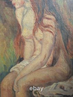 Peinture Huile Portrait Femme Scène De Genre Ancien Tableau Reproduction Renoir