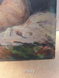 Peinture Huile Portrait Femme Scène De Genre Ancien Tableau Reproduction Renoir