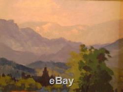 Peinture Pyrenees Comminges Signe Ancien Montagne Mountain Tableau Art Luchon
