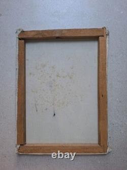 Peinture ancienne huile Sur toile portrait enfant jeune fille madagascar tableau