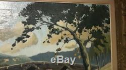 Peinture tableau huile sur toile ancien rostand