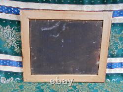 Petit Tableau Ancien Peinture Huile Marine Bord de Mer Bretagne Bateaux Voilier