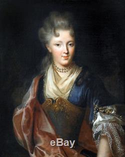 Portrait Femme Actrice Théatre 17ème Tableau Ancien HST XVIIEME François De Troy
