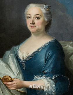 Portrait Femme tabatière 18ème Tableau Ancien HST XVIIIEME Jean-François Delyen