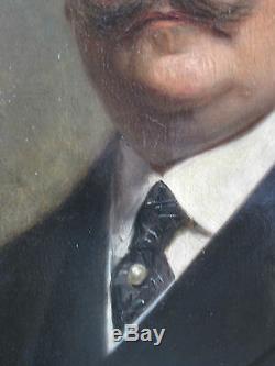 Portrait ancien huile toile Homme Tableau Peinture XIX Edouard CABANE Signé Daté