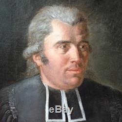 Portrait d'Abbé, tableau ancien, 19ème, XIXème