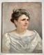 Portrait de femme au collier de perles Tableau Ancien Huile XIX &Agrave; Restaurer