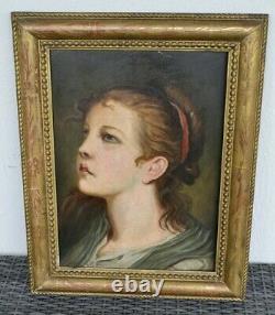 Portrait femme huile adele romany tableau ancien faire offre