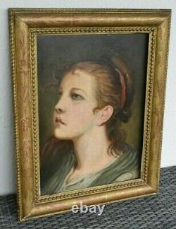 Portrait femme huile adele romany tableau ancien faire offre
