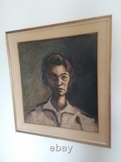 Rare Tableau Ancien Signature À Déchiffrer! Portrait De Femme