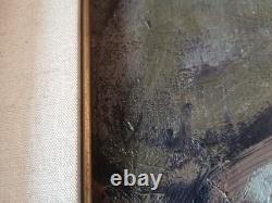 Rare Tableau Ancien Signature À Déchiffrer! Portrait De Femme
