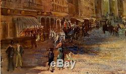 Rare tableau ancien Impressionnisme à Paris Place Vendôme rue de la Paix
