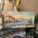 Robert Giovani, tableau ancien huile sur toile MARINE sign&eacute;e vintage d&eacute;coration